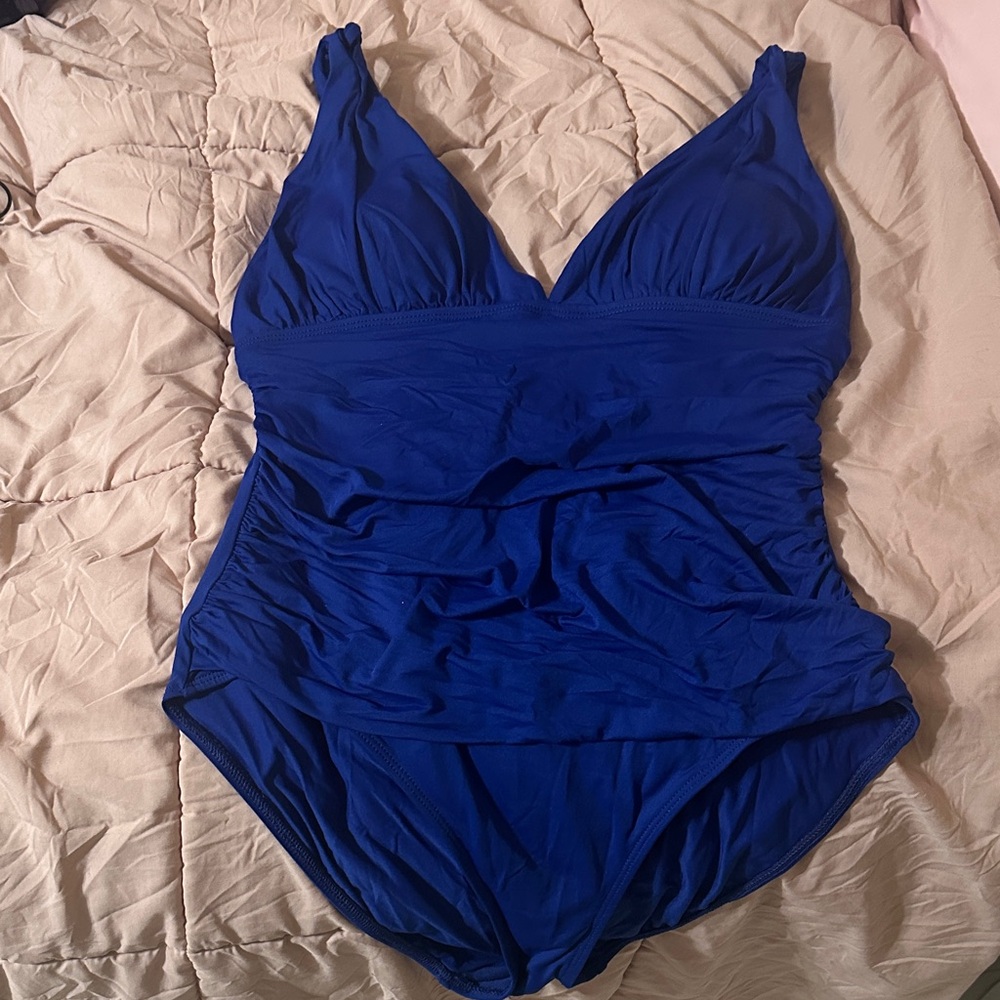Women's Ralph Lauren Royal Blue One-Piece Swimsuit
